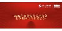 天津招聘农业银行天津市分行暑期实习生招募公告